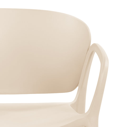 Set de 4 Sillas con Brazos California, Taupe Claro, con Espaldar y Diseño Minimalista