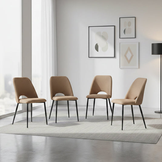 Set de 4 Sillas Urban, Color Marrón, con Espaldar y Diseño Moderno