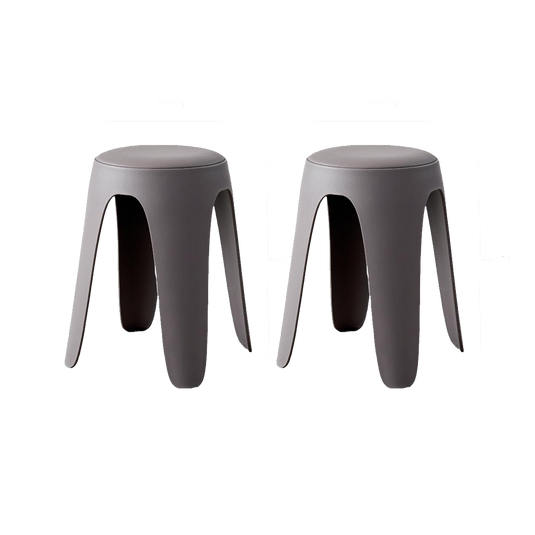 Set de 2 Butacos con Cojín Else, Color Gris Oscuro, Diseño Moderno Incluye Cojín