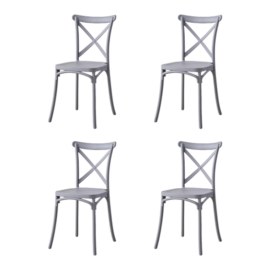 Silla Betany, Color Gris Oscuro, Con espaldar y diseño minimalista X4