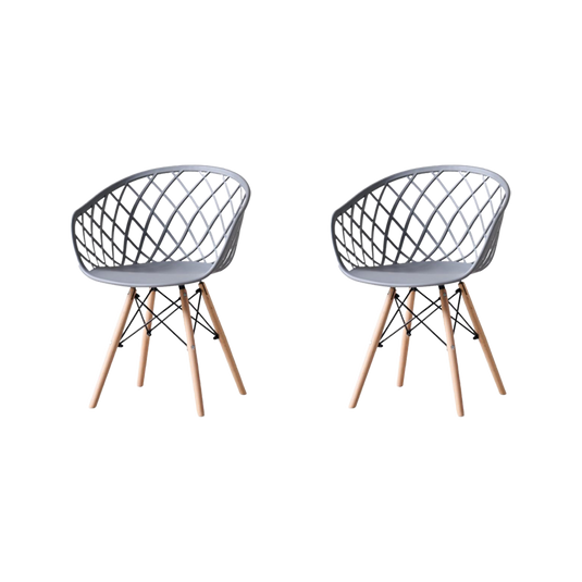 Set de 2 Sillas Oasis con Brazos, Color Gris, con Espaldar