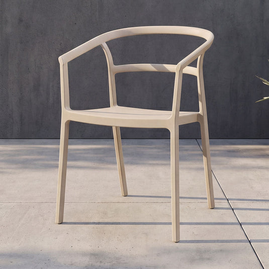 Set de 4 Sillas Porto, Taupe, con Espaldar Minimalista y Diseño Moderno