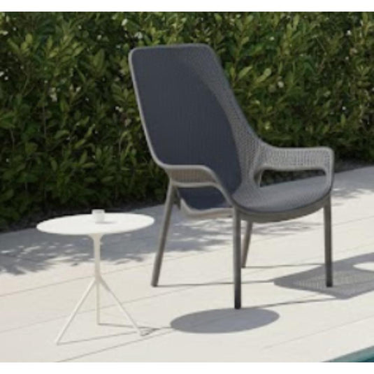 Set de 4 Sillas Lounge Mayorca, Gris Oscuro, con Espaldar y Reposa Brazos
