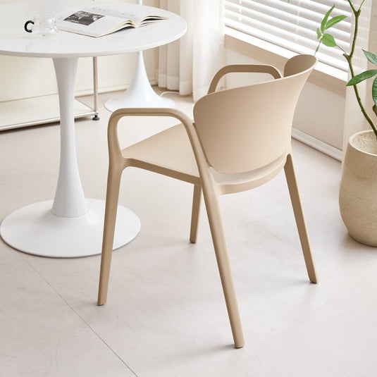 Silla con Brazos California, Khaki, con Espaldar y Diseño Minimalista