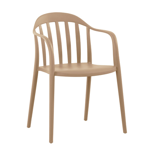 Set de 4 Sillas con Brazos Delhi, Khaki, con Espaldar y Diseño Minimalista