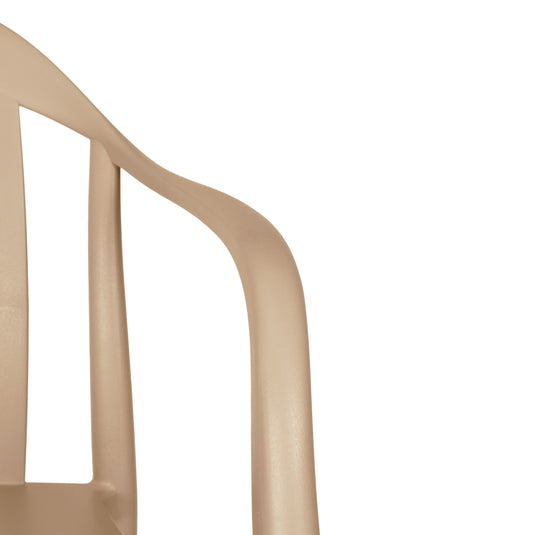 Set de 4 Sillas con Brazos Delhi, Khaki, con Espaldar y Diseño Minimalista