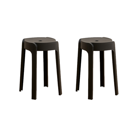 Butuco Apilable Maison, Color Negro, Diseño Moderno X2