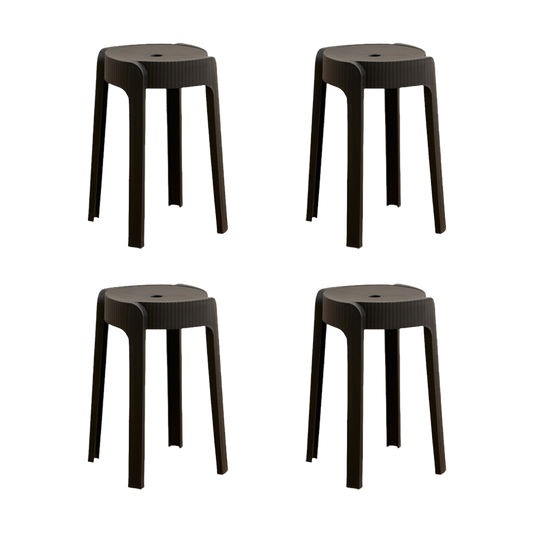 Butuco Apilable Maison, Color Negro, Diseño Moderno X4