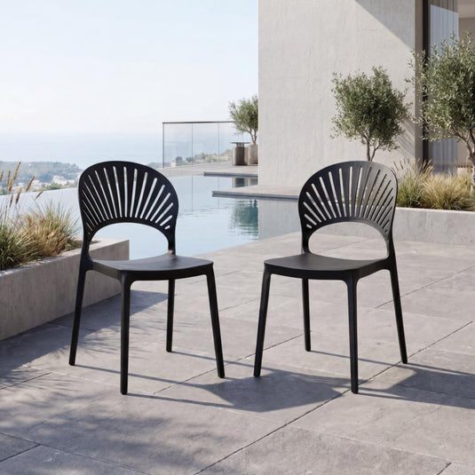 Set de 2 Sillas Paraíso, Color Negro, con Espaldar y Diseño Moderno