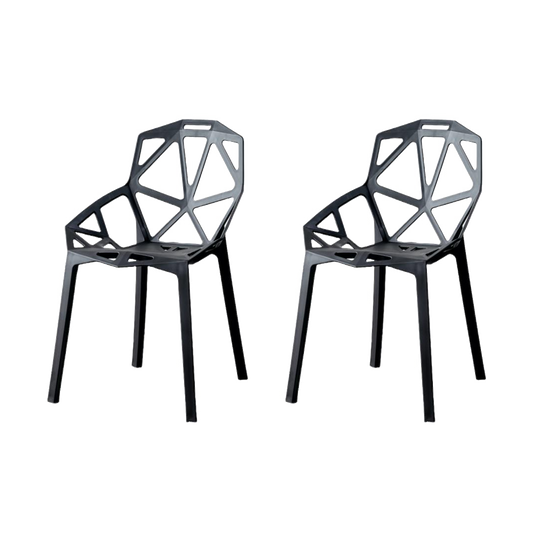 Silla Roxy, Color Negro, Con espaldar y diseño Moderno X2