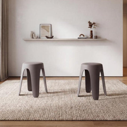 Set de 2 Butacos con Cojín Else, Color Gris Oscuro, Diseño Moderno Incluye Cojín
