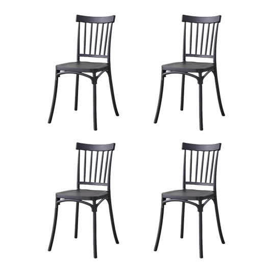 Silla Claus, Color Negro, Con espaldar y diseño minimalista X4