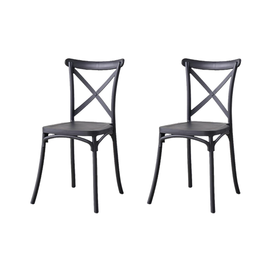 Silla Betany, Color Negro, Con espaldar y diseño minimalista X2