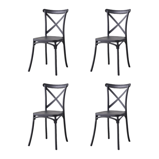 Silla Betany, Color Negro, Con espaldar y diseño minimalista X4