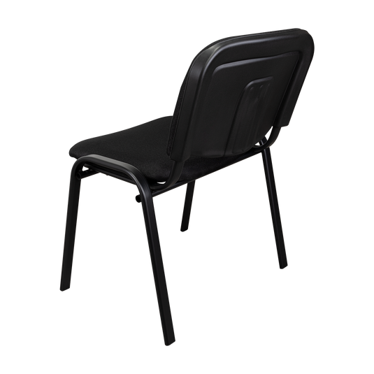 Set de 4 Sillas Interlocutora, Negro, con Espaldar y Diseño Sencillo