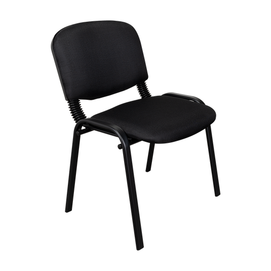 Set de 2 Sillas Interlocutora, Negro, con Espaldar y Diseño Sencillo sin Brazo
