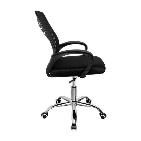 Silla de Escritorio Liz, Negro, cuenta con brazos y espaldar