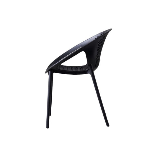 Silla Selva Con Brazos, Color Negro, Con espaldar