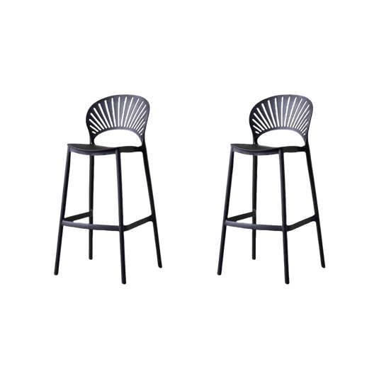 Set de 2 Sillas para Bar Paraíso, Color Negro, Diseño Moderno