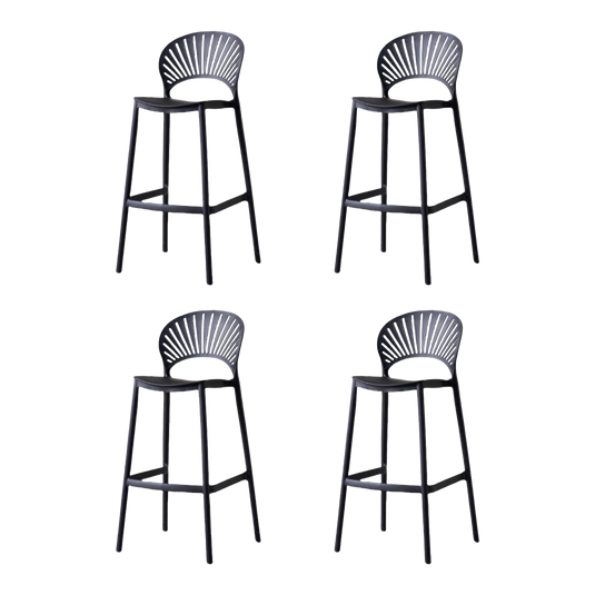 Set de 4 Sillas para Bar Paraíso, Color Negro, Diseño moderno