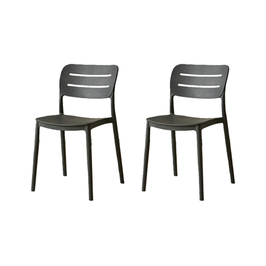 Set de 2 Sillas Harriman, Negro, con Medio Espaldar y Diseño Minimalista