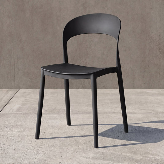 Silla Sevilla, Color Negro, Con espaldar liso y diseño minimalista