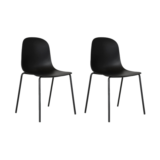 Set de 2 Sillas Aiara, Color Negro, Diseño Moderno