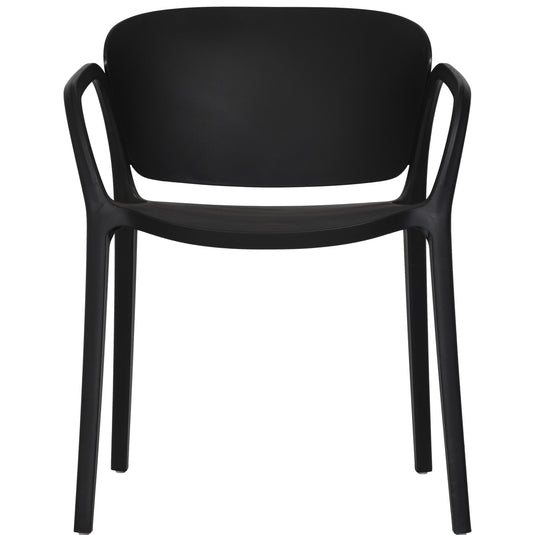 Set de 4 Sillas con Brazos California, Negro, con Espaldar y Diseño Minimalista
