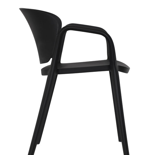 Set de 2 Sillas con Brazos California, Negro, con Espaldar y Diseño Minimalista