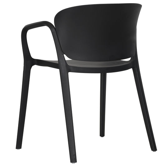 Set de 2 Sillas con Brazos California, Negro, con Espaldar y Diseño Minimalista