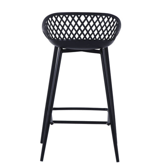 Silla para Bar India, Color Negro, con Estructura Metálica