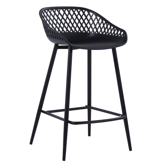 Set de 2 Sillas para Bar India, Color Negro, con Estructura Metálica