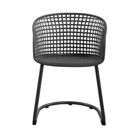 Set de 2 Sillas con Brazos Calcuta, Negra, con Patas Metálica
