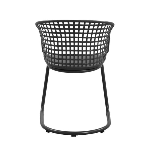 Silla con Brazos Calcuta, Negra, con Patas Metálica