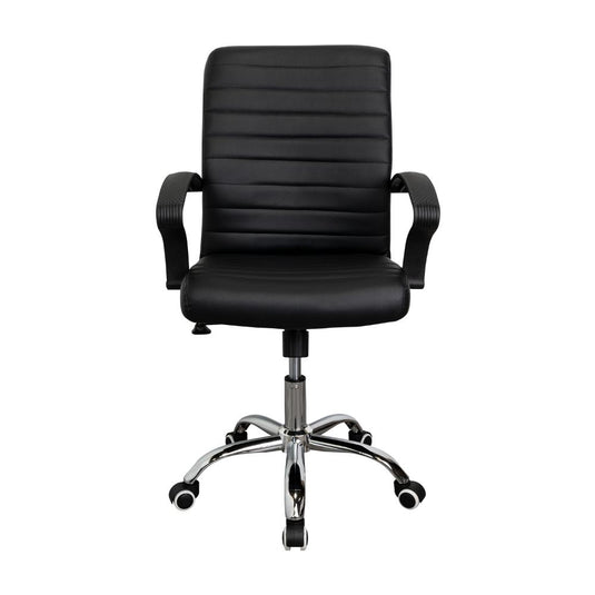 Silla Oficina X-59B, Negro, con Cómodo Espaldar y Rodachines