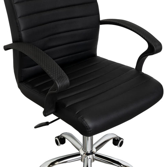 Silla Oficina X-59B, Negro, con Cómodo Espaldar y Rodachines
