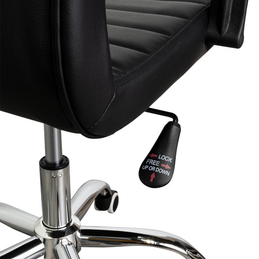 Silla Oficina X-59B, Negro, con Cómodo Espaldar y Rodachines