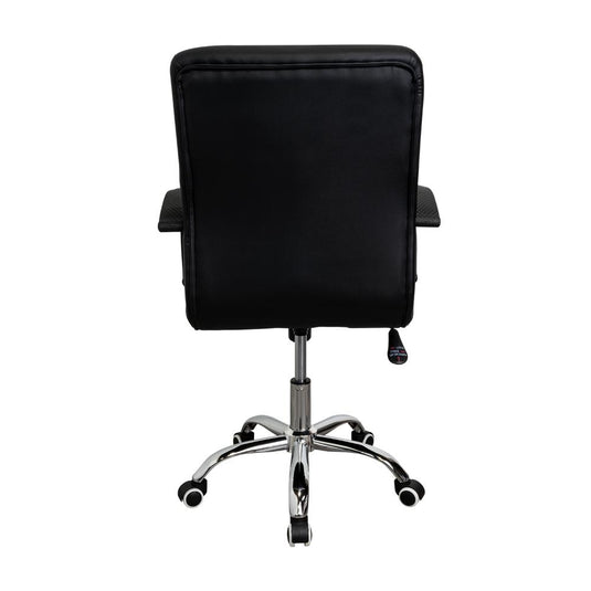 Silla Oficina X-59B, Negro, con Cómodo Espaldar y Rodachines