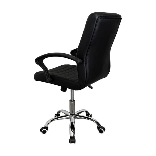 Silla Oficina X-59B, Negro, con Cómodo Espaldar y Rodachines