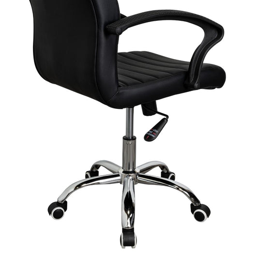 Silla Oficina X-59B, Negro, con Cómodo Espaldar y Rodachines