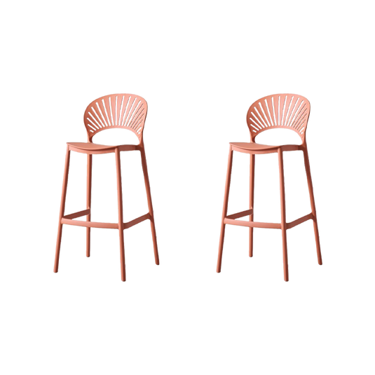 Set de 2 Sillas para Bar Paraíso, Color Terracota, Diseño Moderno