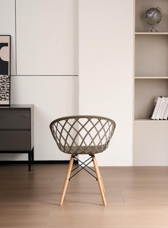 Silla Oasis con Brazos, Color Taupe, Con espaldar