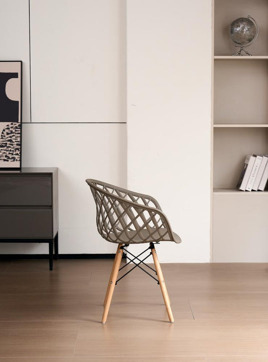 Silla Oasis con Brazos, Color Taupe, Con espaldar X4