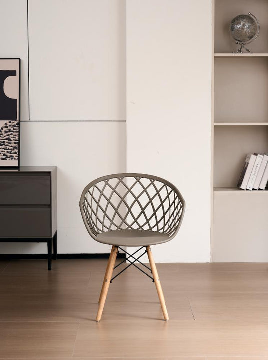 Silla Oasis con Brazos, Color Taupe, Con espaldar