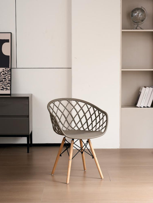 Silla Oasis con Brazos, Color Taupe, Con espaldar