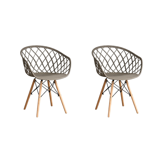 Silla Oasis con Brazos, Color Taupe, Con espaldar X2