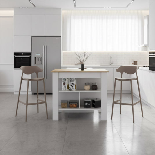 Combo de Cocina Ebano, Incluye Barra de Cocina y Dos silla para Barra