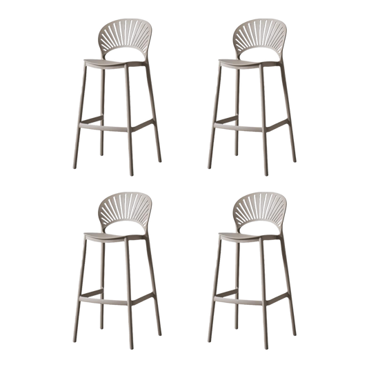 Set de 4 Sillas para Bar Paraíso, Color Taupe, Diseño Moderno