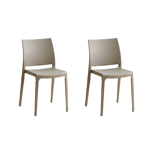 Set de 2 Sillas Soho, Taupe, con Espaldar Cerrado y Diseño Minimalista