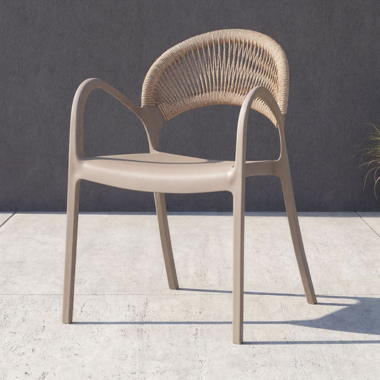 Silla Daytona, Taupe y Café Claro, con Espaldar, Reposa Brazos y Diseño Minimalista
